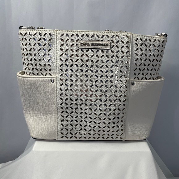 Dana Buchman Handbags - Dana Buchman White Laser-Cut Tote Bag